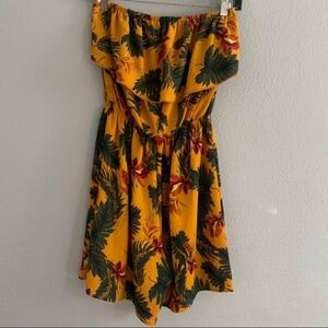 Tropical Strapless Shorts Romper Size XL